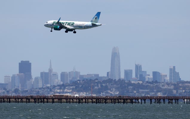 A man tried to choke a Frontier flight attendant and said the plane was ‘going down,’ authorities say